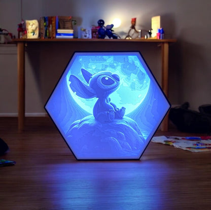 Εξαγωνική  Λάμπα LED Stitch "Moonlight" - Επιτραπέζιο Φωτιστικό 