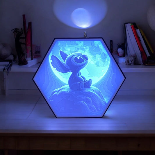 Εξαγωνική  Λάμπα LED Stitch "Moonlight" - Επιτραπέζιο Φωτιστικό 