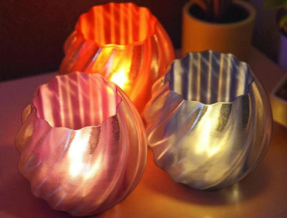 Aurora Swirl Candle Holder Set