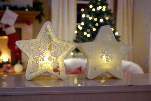 Χριστουγεννιάτικα Κηροπήγια Αστέρι – Star Candle Holders Set | Λαμπερή Γιορτινή Διακόσμηση