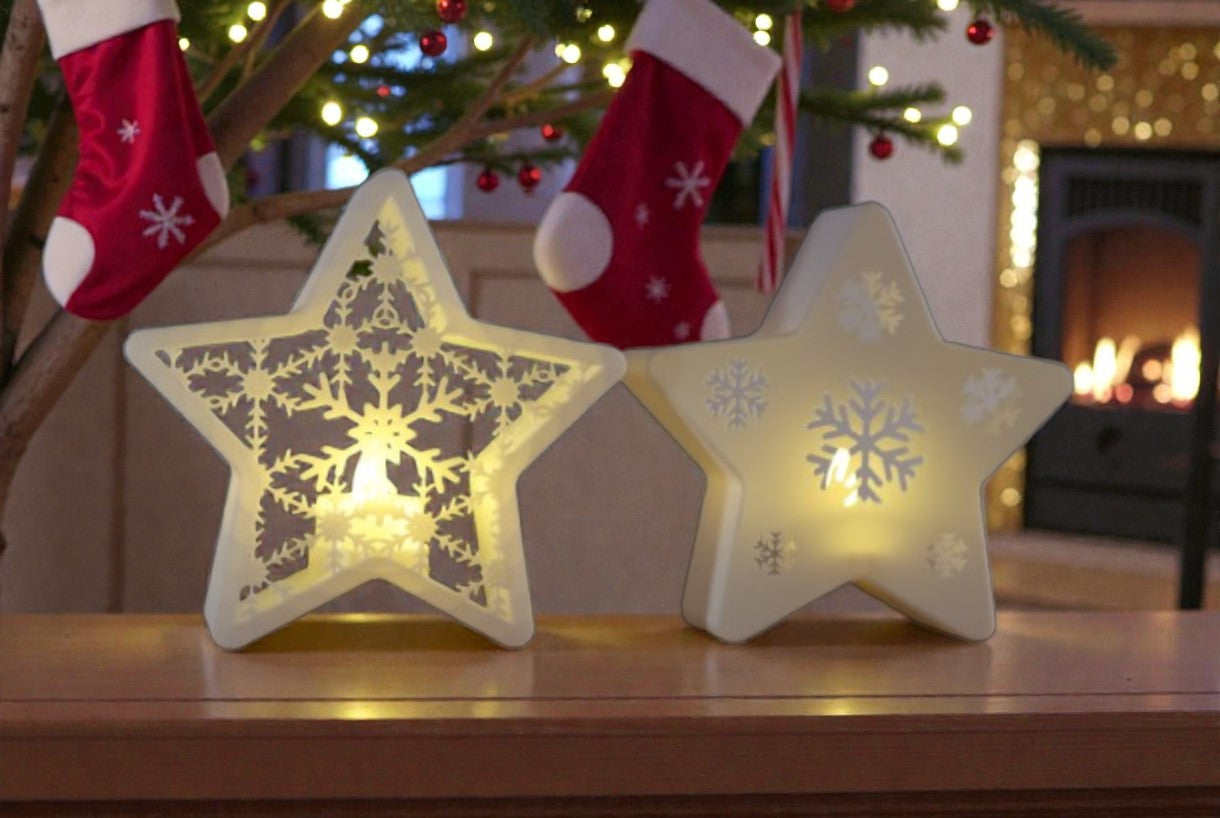 Χριστουγεννιάτικα Κηροπήγια Αστέρι – Star Candle Holders Set | Λαμπερή Γιορτινή Διακόσμηση