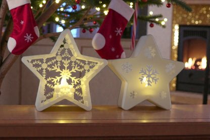 Χριστουγεννιάτικα Κηροπήγια Αστέρι – Star Candle Holders Set | Λαμπερή Γιορτινή Διακόσμηση