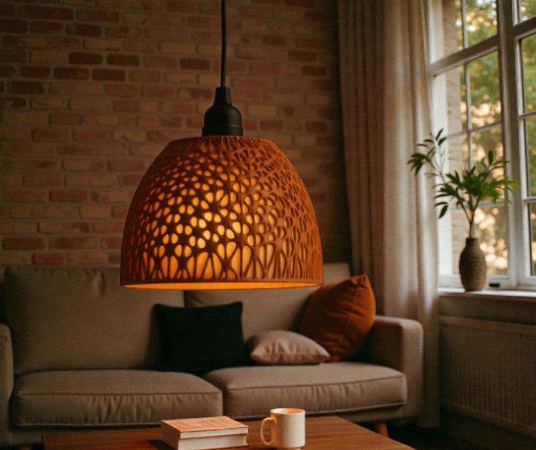 Κρεμαστό Φωτιστικό Οροφής με Διάτρητο Μοτίβο – Ζεστό Ατμοσφαιρικό Φως