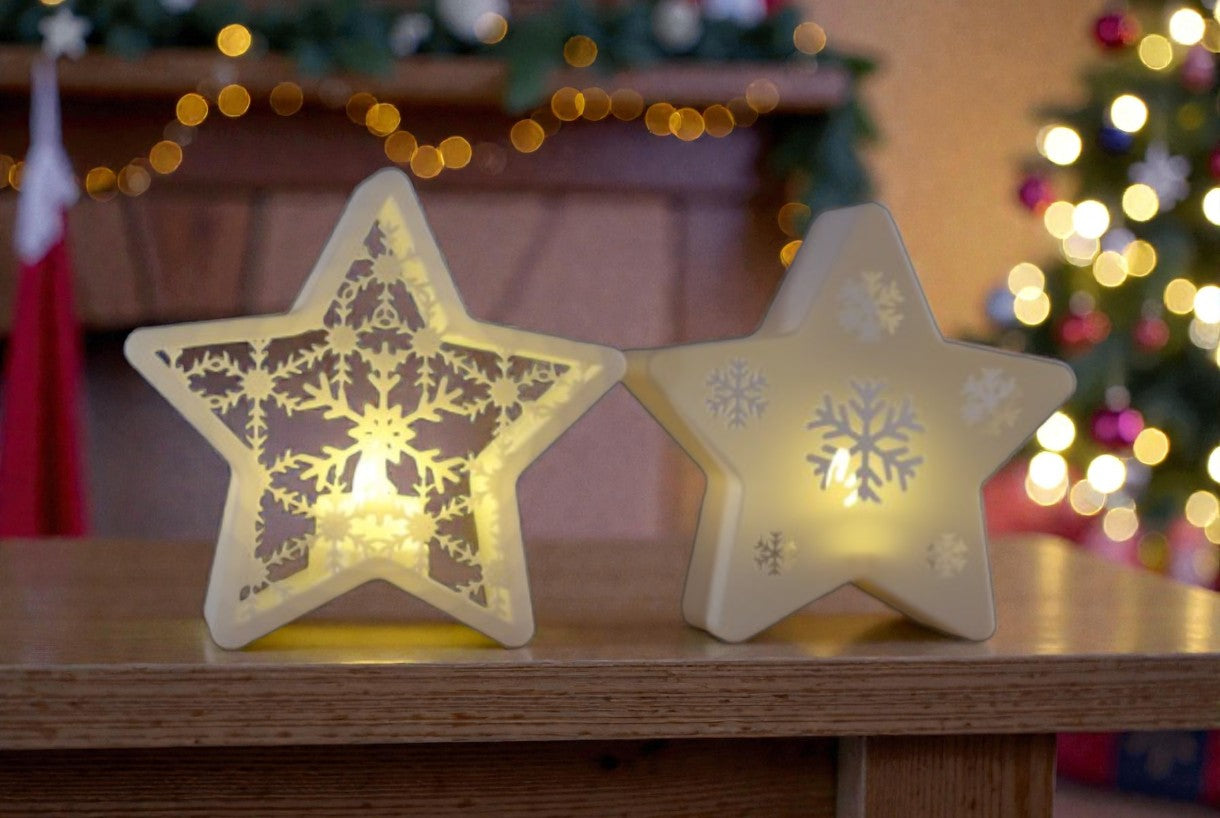 Χριστουγεννιάτικα Κηροπήγια Αστέρι – Star Candle Holders Set | Λαμπερή Γιορτινή Διακόσμηση