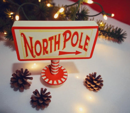 Φωτεινή Πινακίδα Βόρειου Πόλου | Christmas LED Table Decor