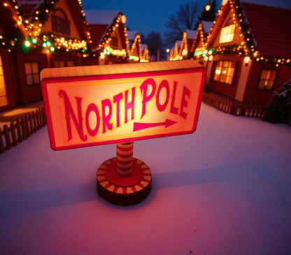 Φωτεινή Πινακίδα Βόρειου Πόλου | Christmas LED Table Decor