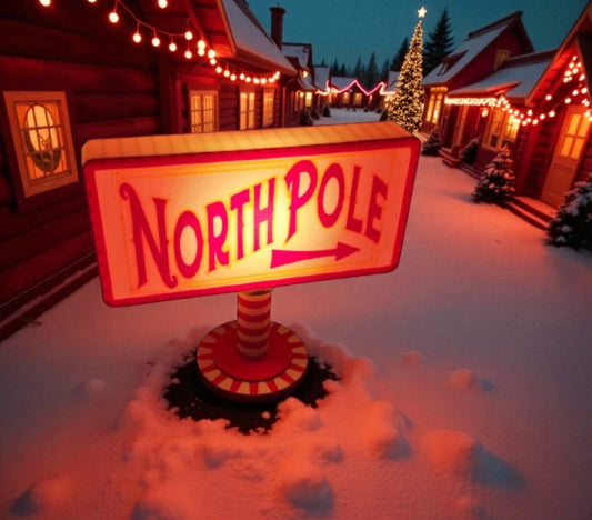 Φωτεινή Πινακίδα Βόρειου Πόλου | Christmas LED Table Decor