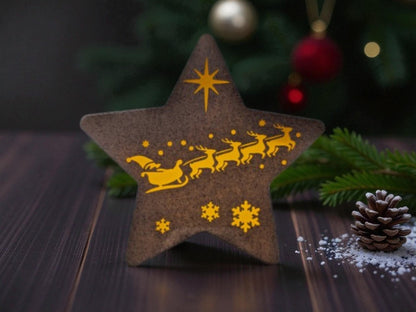 Γιορτινό Αστέρι Κηροπήγιο με Άη Βασίλη | Cozy Christmas Decor