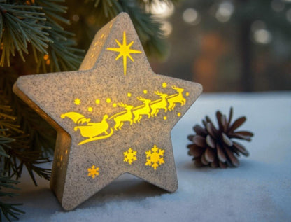 Γιορτινό Αστέρι Κηροπήγιο με Άη Βασίλη | Cozy Christmas Decor