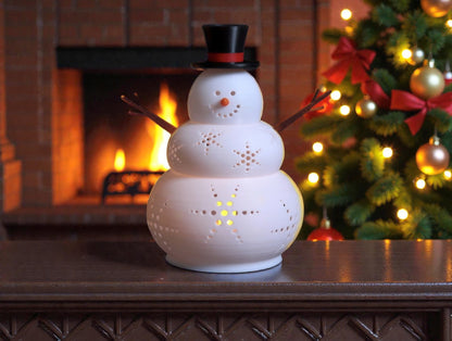 Χριστουγεννιάτικο Κηροπήγιο Χιονάνθρωπος