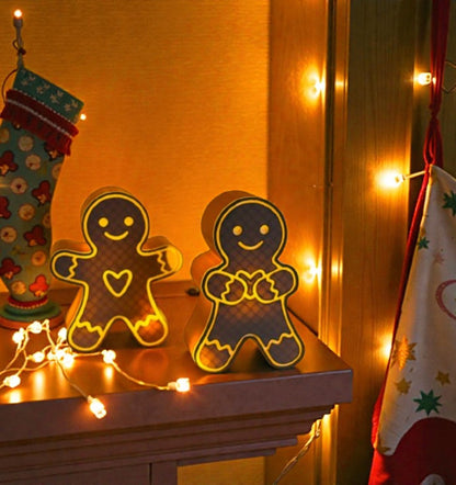 Χριστουγεννιάτικα Κηροπήγια Gingerbread – Φωτεινό Σετ Διακόσμησης