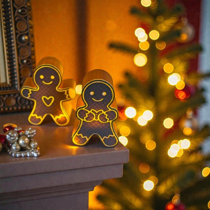 Χριστουγεννιάτικα Κηροπήγια Gingerbread – Φωτεινό Σετ Διακόσμησης
