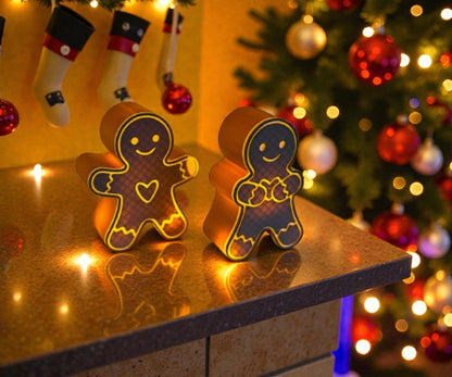 Χριστουγεννιάτικα Κηροπήγια Gingerbread – Φωτεινό Σετ Διακόσμησης
