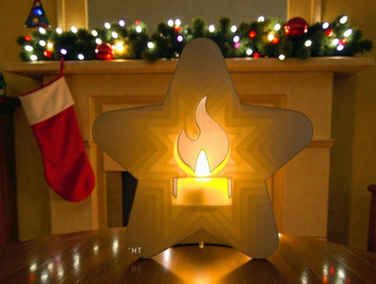 Χριστουγεννιάτικο Κηροπήγιο Αστέρι Φλόγα