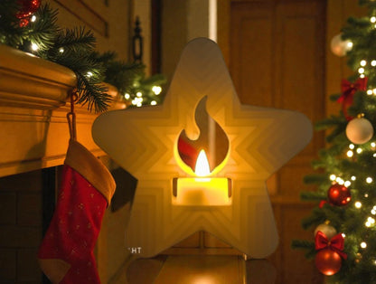 Χριστουγεννιάτικο Κηροπήγιο Αστέρι Φλόγα