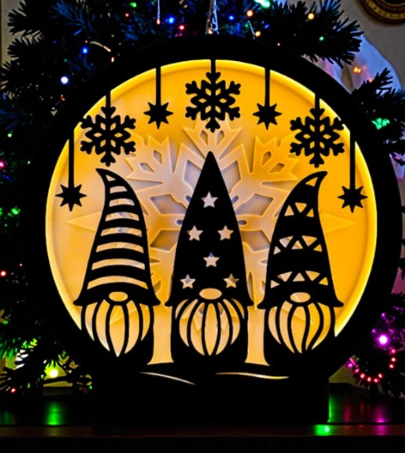 Χριστουγεννιάτικη Επιτραπέζια Λάμπα Gnomes Circle – Warm Holiday Glow