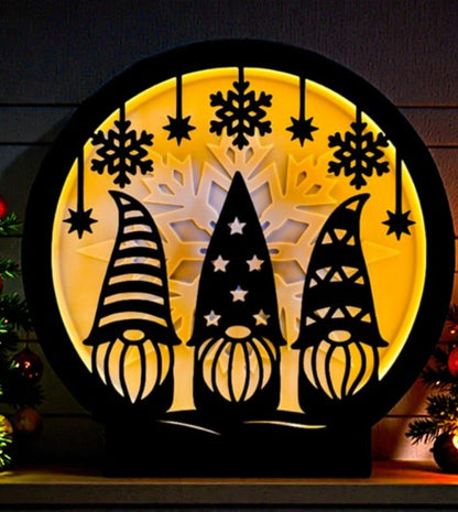 Χριστουγεννιάτικη Επιτραπέζια Λάμπα Gnomes Circle – Warm Holiday Glow