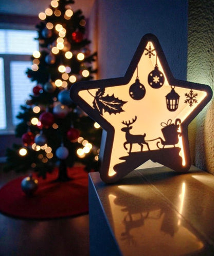 Χριστουγεννιάτικη Επιτραπέζια Λάμπα Αστέρι – Ζεστό Φως Γιορτής 