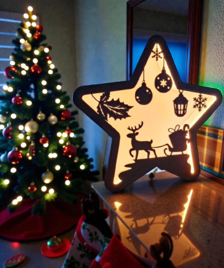 Χριστουγεννιάτικη Επιτραπέζια Λάμπα Αστέρι – Ζεστό Φως Γιορτής 