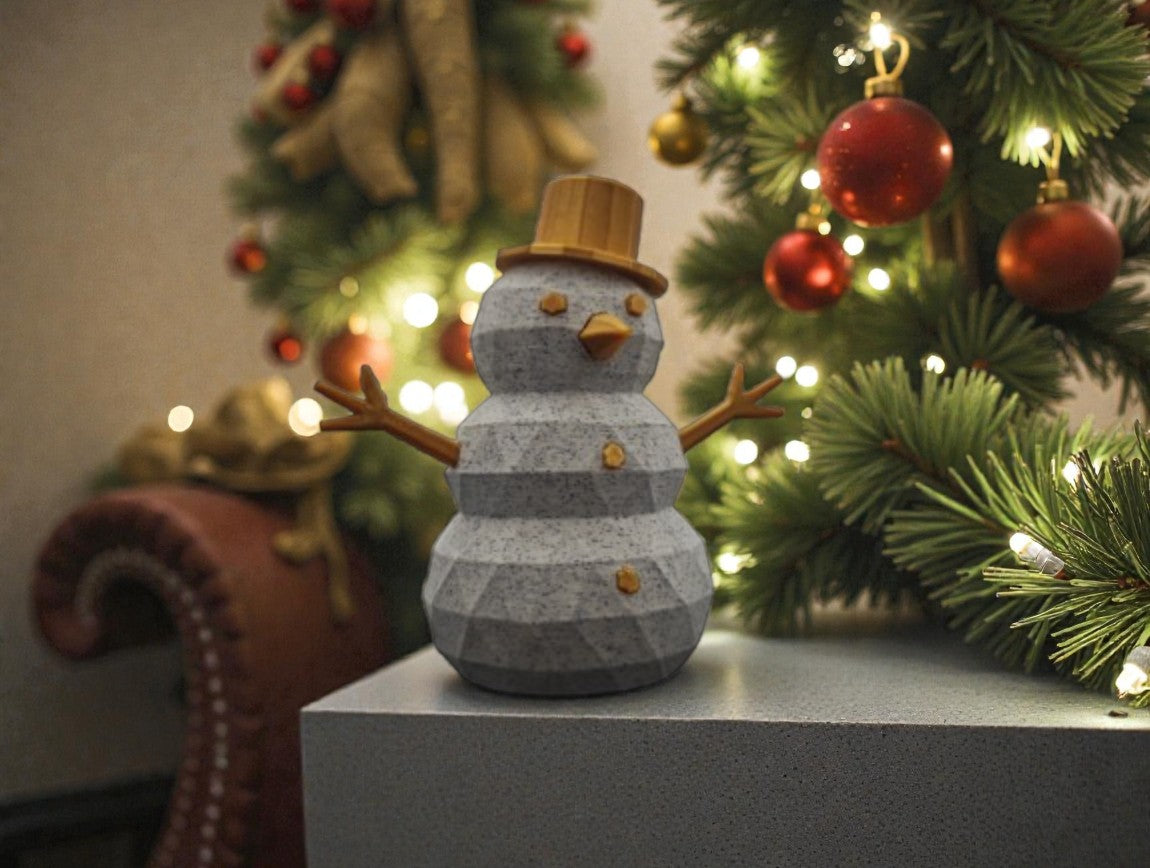 Χριστουγεννιάτικο Κηροπήγιο Χιονάνθρωπος