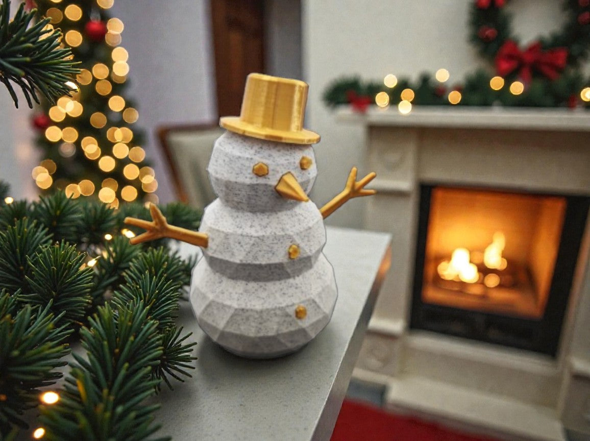 Χριστουγεννιάτικο Κηροπήγιο Χιονάνθρωπος