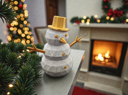 Χριστουγεννιάτικο Κηροπήγιο Χιονάνθρωπος