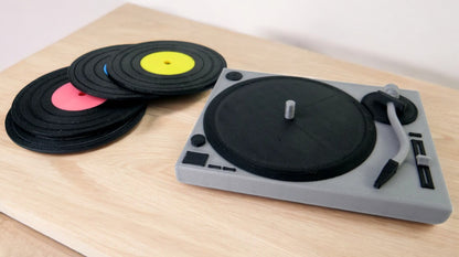 Retro Turntable Coasters - Musical Vibes for Your Drinks!