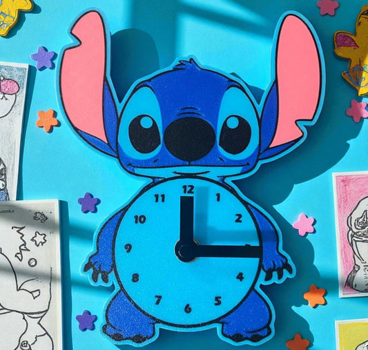Ρολόι Τοίχου Stitch – Χειροποίητο Διακοσμητικό