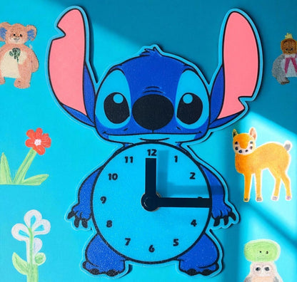 Ρολόι Τοίχου Stitch – Χειροποίητο Διακοσμητικό