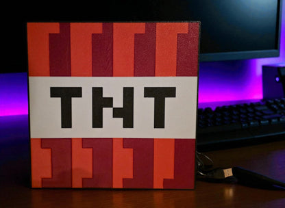 Minecraft TNT Lightbox – Red USB LED Lamp for Gamers & Collectors