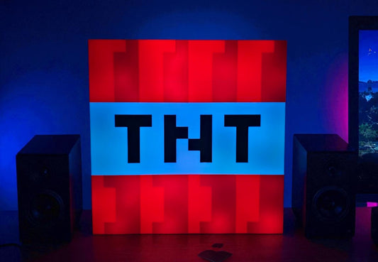 Minecraft TNT Lightbox – Red USB LED Lamp for Gamers & Collectors