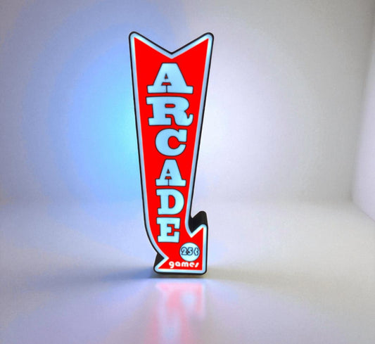 Arcade Lightbox – Retro Gaming Arrow Sign